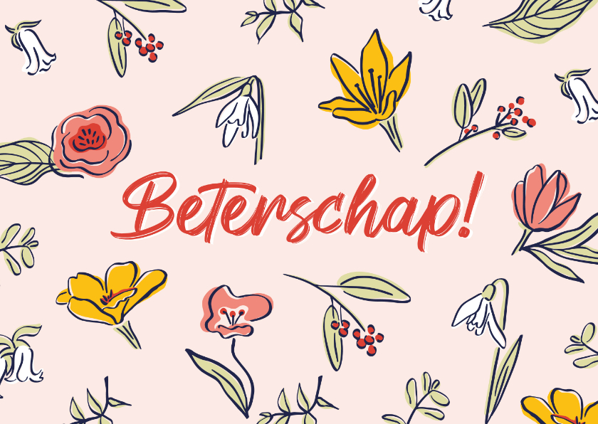 Beterschapskaarten - Beterschapskaart fleurig en vrolijk