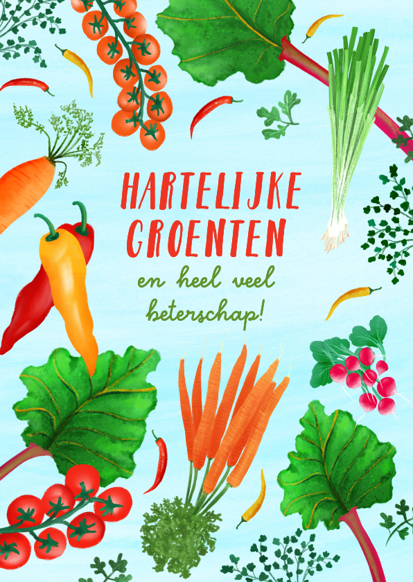 Beterschapskaarten - Beterschapskaart 'Hartelijke Groenten'