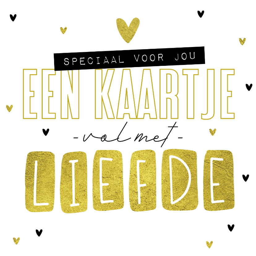 Beterschapskaarten - Beterschapskaart hip vol met liefde vriendschap goud