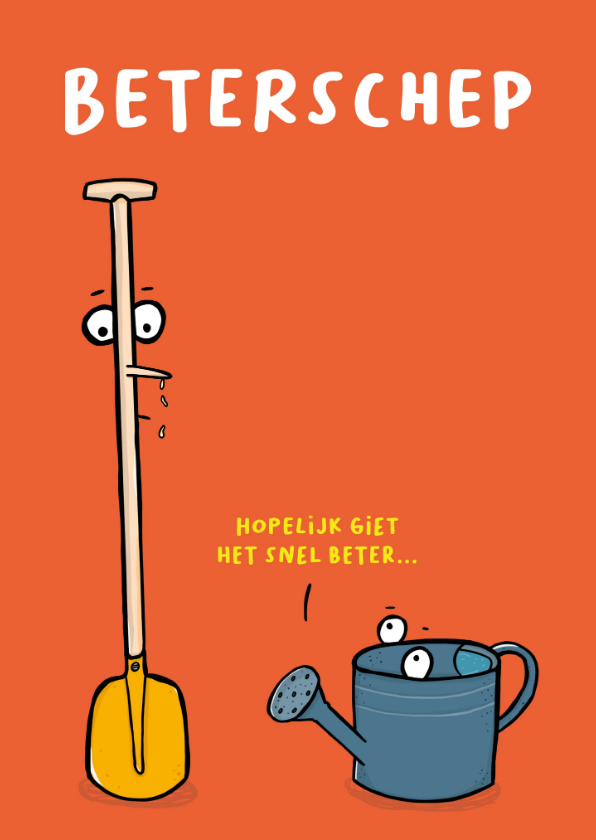 Beterschapskaart hopelijk giet 't snel beter... - Beterschapskaarten Beterschapskaarten - Beterschapskaart hopelijk giet 't snel beter...