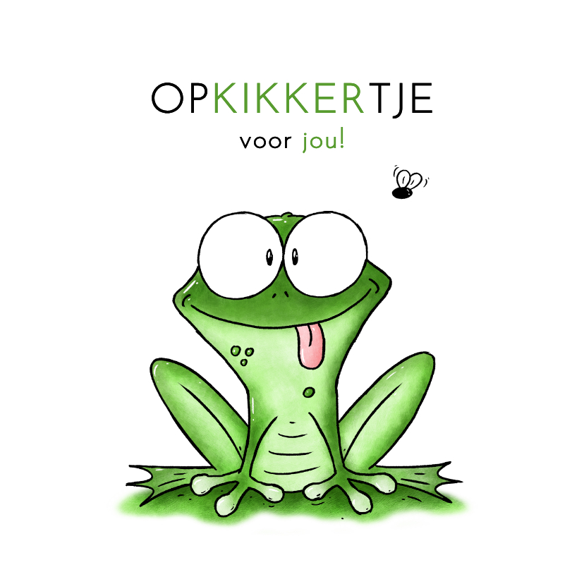 Beterschapskaarten - Beterschapskaart kleine kikker - Opkikkertje voor jou!