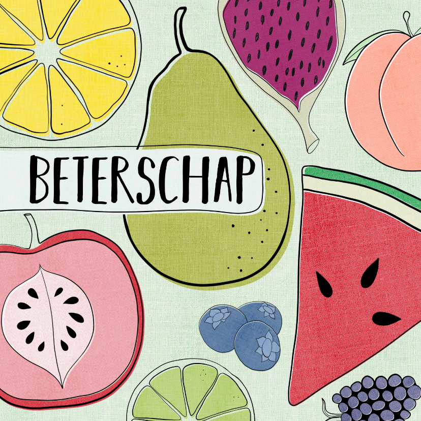 Beterschapskaarten - Beterschapskaart - Kleurrijk & Fruitig