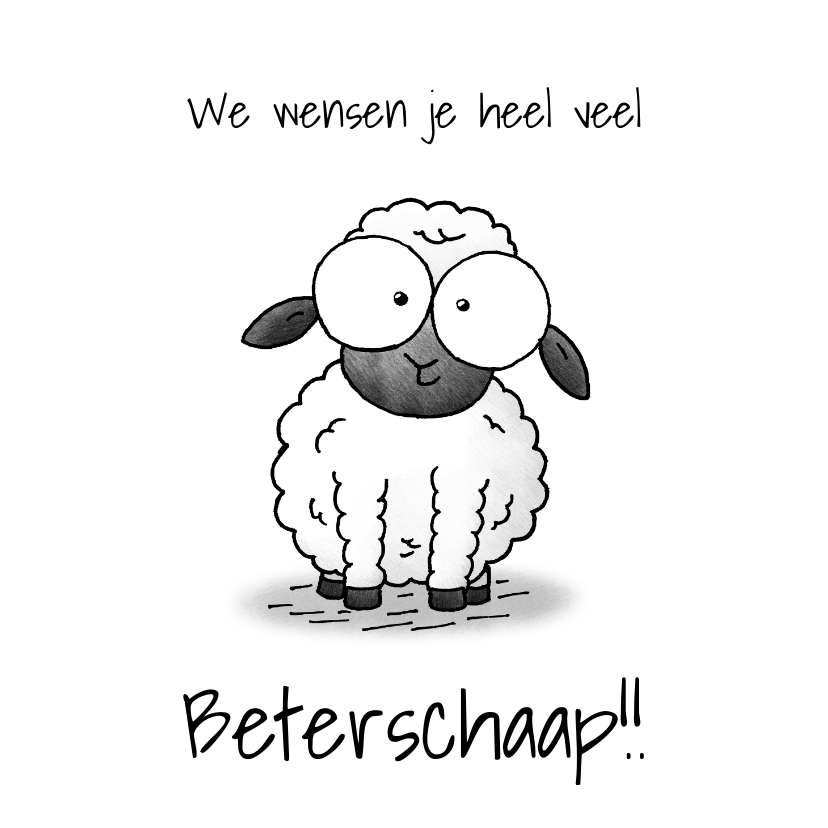 Beterschapskaarten - Beterschapskaart lammetje - Heel veel beterschaap!