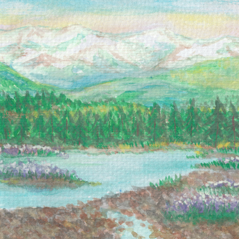 Beterschapskaart met berglandschap - Beterschapskaarten Beterschapskaarten - Beterschapskaart met berglandschap