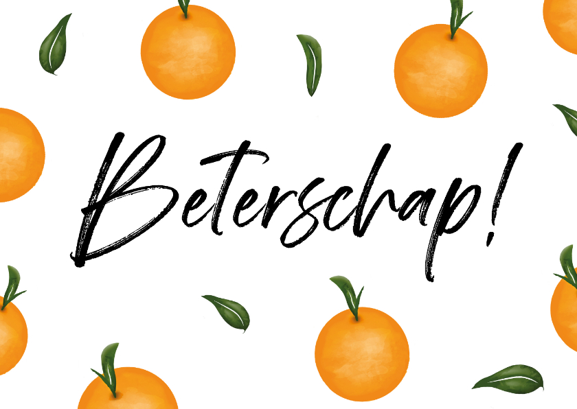 Beterschapskaarten - Beterschapskaart met fruit en beterschap