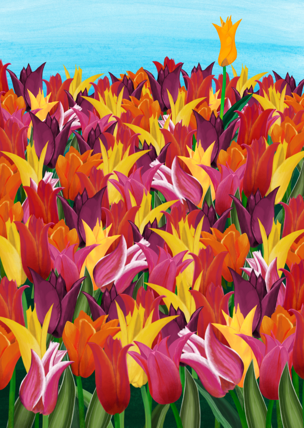 Beterschapskaart met tulpen (zonder tekst) - Beterschapskaarten Beterschapskaarten - Beterschapskaart met tulpen (zonder tekst)