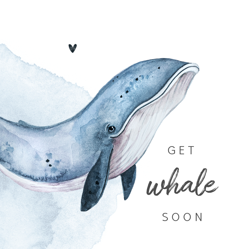 Beterschapskaart whale walvis waterverf - Beterschapskaarten Beterschapskaarten - Beterschapskaart whale walvis waterverf