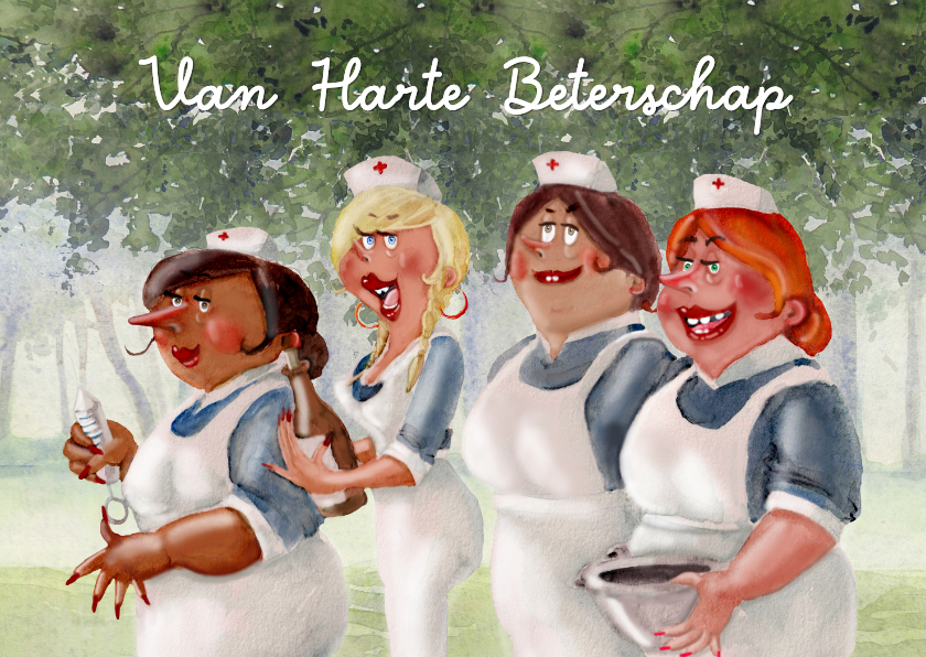 Beterschapskaarten - Beterschapskaart zusters in bos