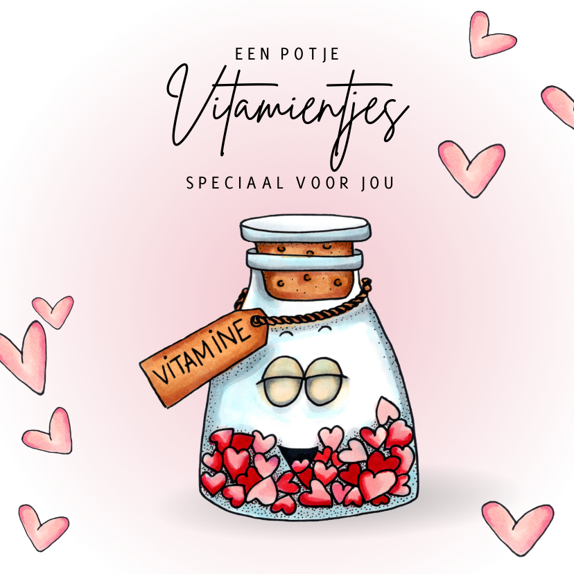 Beterschapskaarten - Beterschapskaarten met een potje vitamientjes