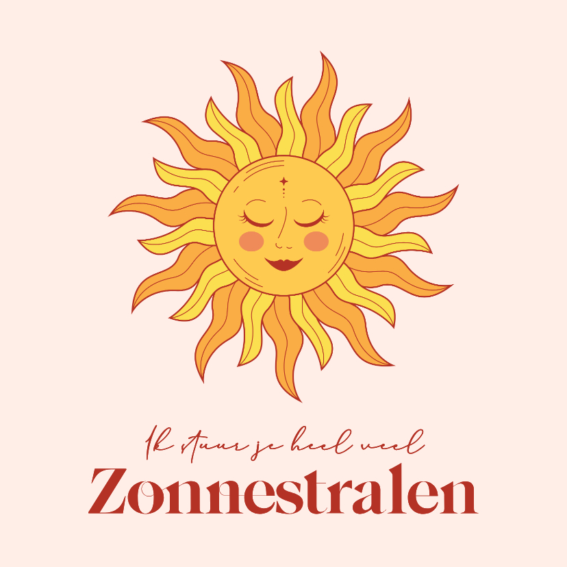 Beterschapskaarten - Beterschapskaartje met zonnetje met glimlach