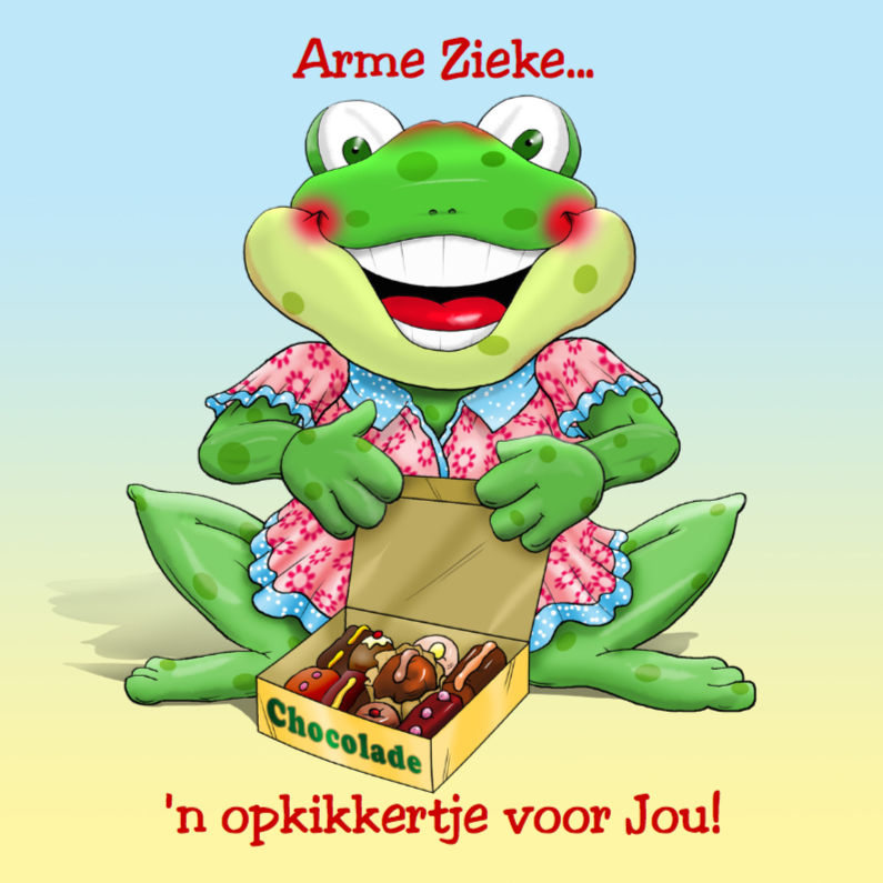 Een opkikkertje met chocolade - Beterschapskaarten Beterschapskaarten - Een opkikkertje met chocolade