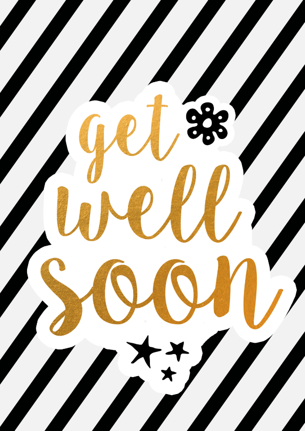 Get well soon - black/gold - Beterschapskaarten Beterschapskaarten - Get well soon - black/gold