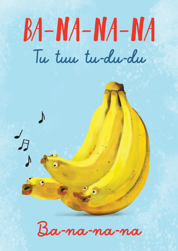 Beterschapskaarten - Grappige beterschapskaart Ba-na-na-na