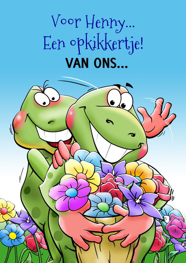 Leuke beterschapskaart met 2 opkikkers en kleurrijke bloemen - Beterschapskaarten Beterschapskaarten - Leuke beterschapskaart met 2 opkikkers en kleurrijke bloemen
