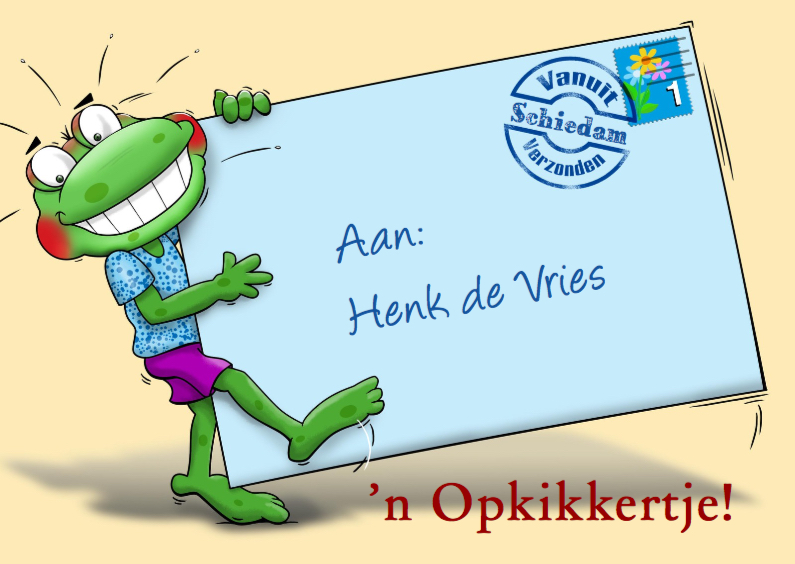 Leuke beterschapskaart met kikker en briefje - Beterschapskaarten Beterschapskaarten - Leuke beterschapskaart met kikker en briefje