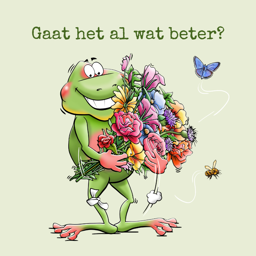 Leuke opkikker om een zieke, beterschap te wensen - Beterschapskaarten Beterschapskaarten - Leuke opkikker om een zieke, beterschap te wensen