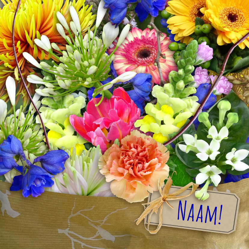 Beterschapskaarten - Mooie beterschapskaart met boeket kleurige bloemen