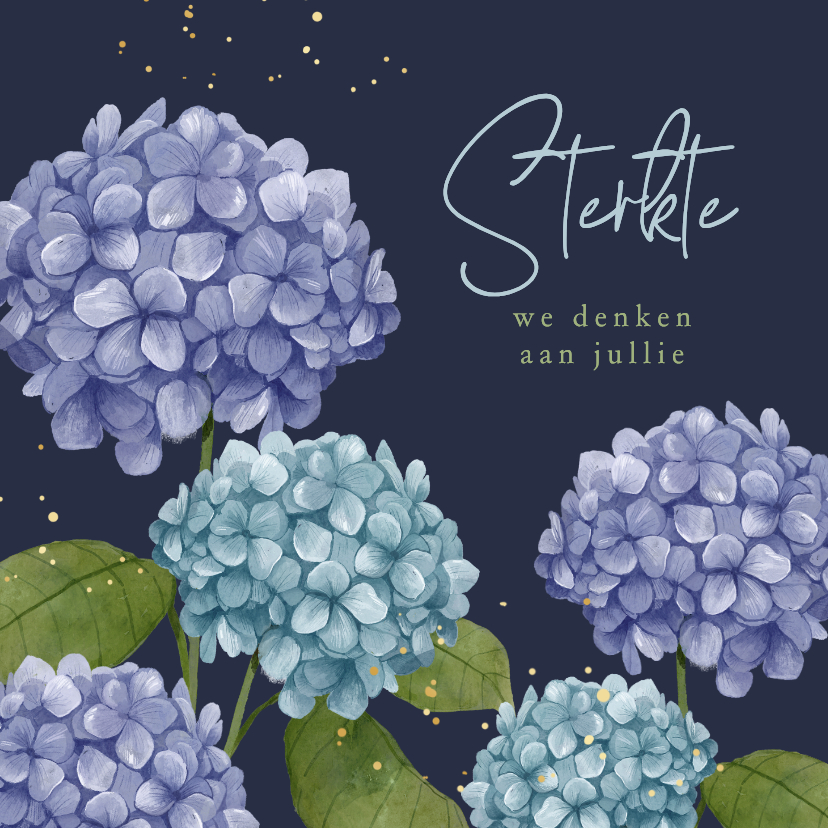 Beterschapskaarten - Sterkte beterschap ernstig ziek bloemen hortensia
