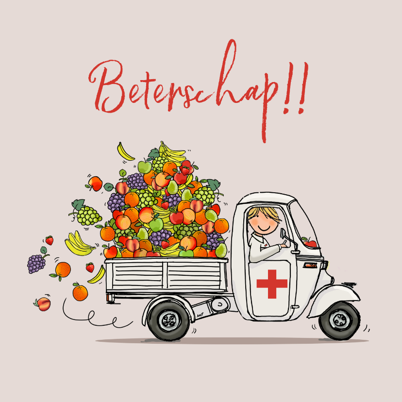 Beterschapskaarten - Vespa Ape met fruit