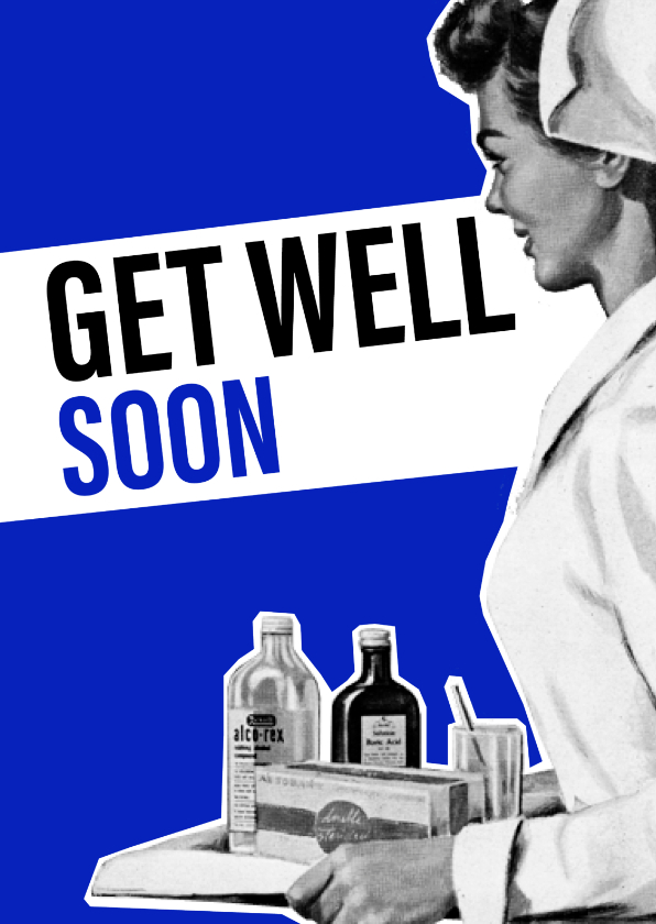 Vintage get well soon - Beterschapskaarten Beterschapskaarten - Vintage get well soon