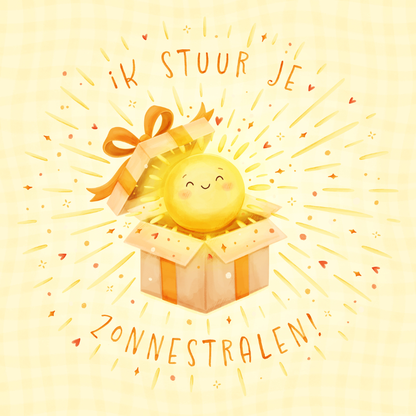Beterschapskaarten - Vrolijk beterschapskaartje 'ik stuur je zonnestralen'