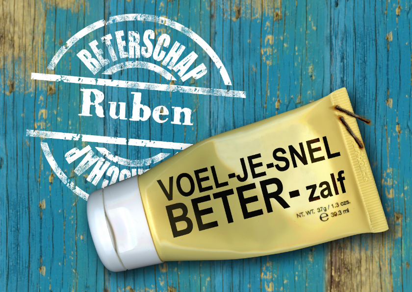 Beterschapskaarten - YVON beterschap man stempel ziek