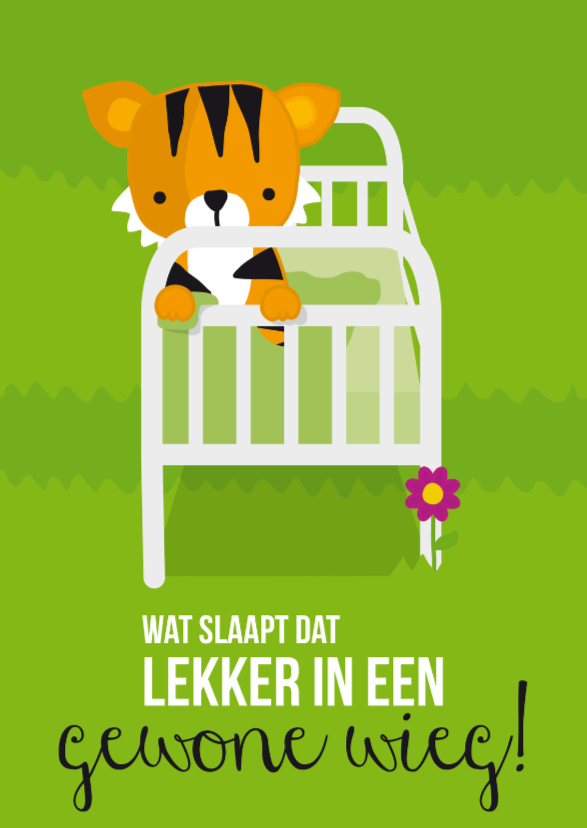 Ziekenhuis- Tijger Gewone wieg - Beterschapskaarten Beterschapskaarten - Ziekenhuis- Tijger Gewone wieg