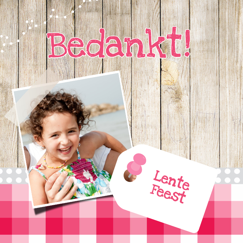 Bedankkaart Lentefeest - DH - Communiekaarten Communiekaarten - Bedankkaart Lentefeest - DH