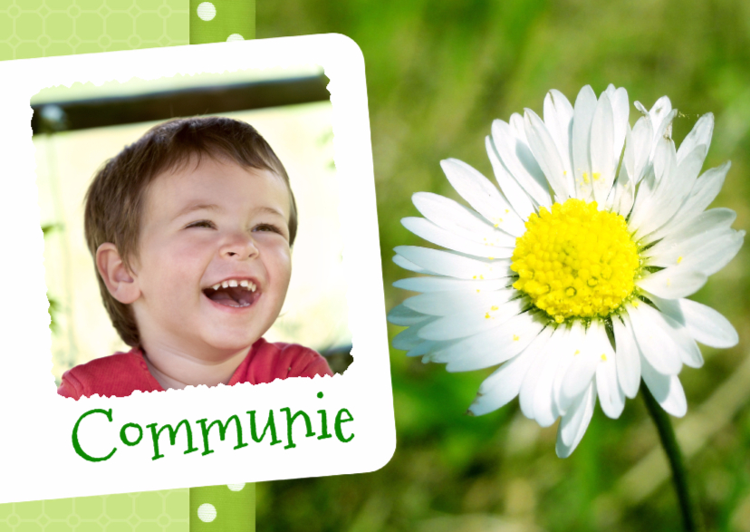Bloemenkaart Madeliefje - BK - Communiekaarten Communiekaarten - Bloemenkaart Madeliefje - BK