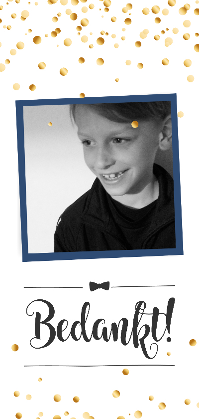 Communiekaarten - Communie confetti boy bedankt