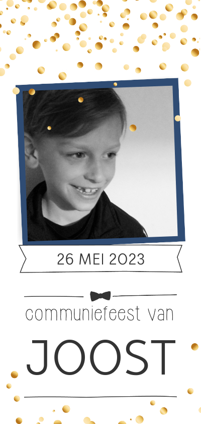 Communie confetti boy - Communiekaarten Communiekaarten - Communie confetti boy