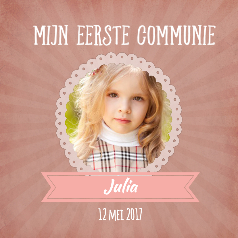 Communie kaart roze - SU - Communiekaarten Communiekaarten - Communie kaart roze - SU
