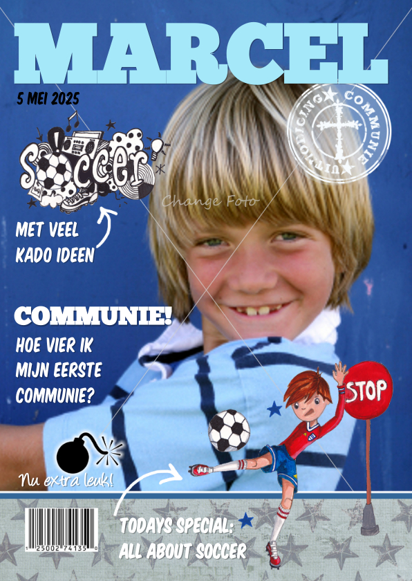 Communiekaarten - Communie TIJDSCHRIFT COVER sport