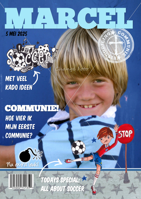 Communie TIJDSCHRIFT COVER sport - Communiekaarten Communiekaarten - Communie TIJDSCHRIFT COVER sport