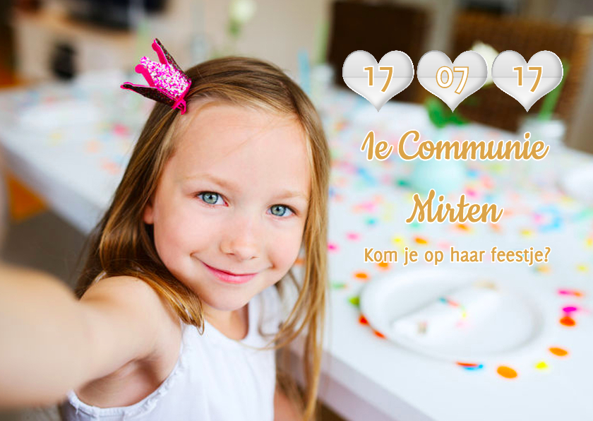Communiefeest datum en foto - RB - Communiekaarten Communiekaarten - Communiefeest datum en foto - RB