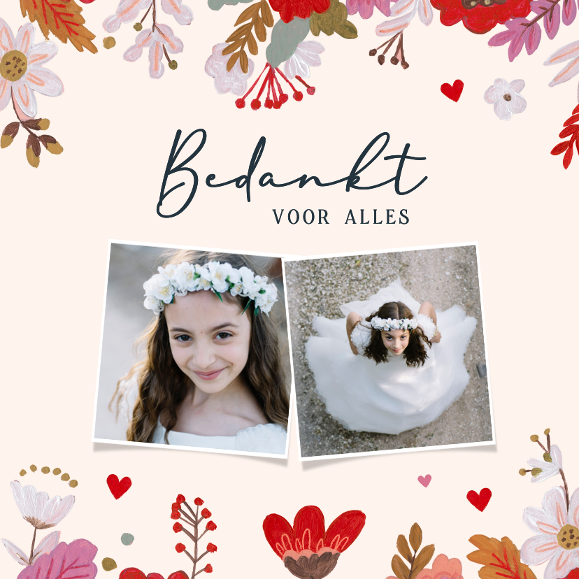 Communiekaart bedankkaart met foto modern - Communiekaarten Communiekaarten - Communiekaart bedankkaart met foto modern