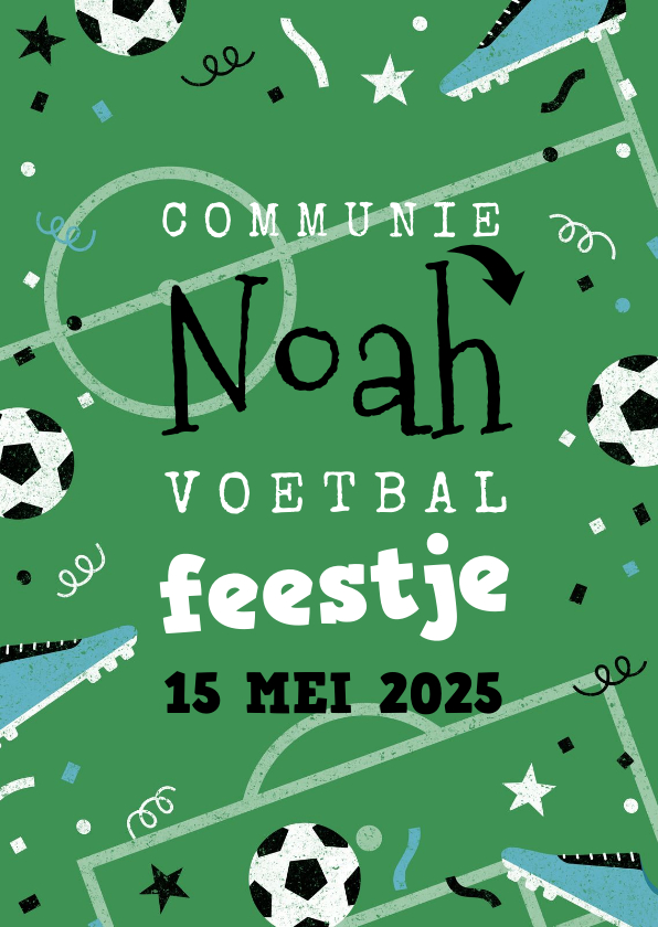 Communiekaarten - Communiekaart voetbalthema