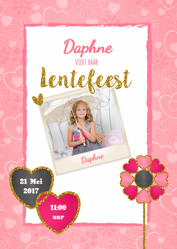 Lentefeest lief en glamour - Communiekaarten Communiekaarten - Lentefeest lief en glamour