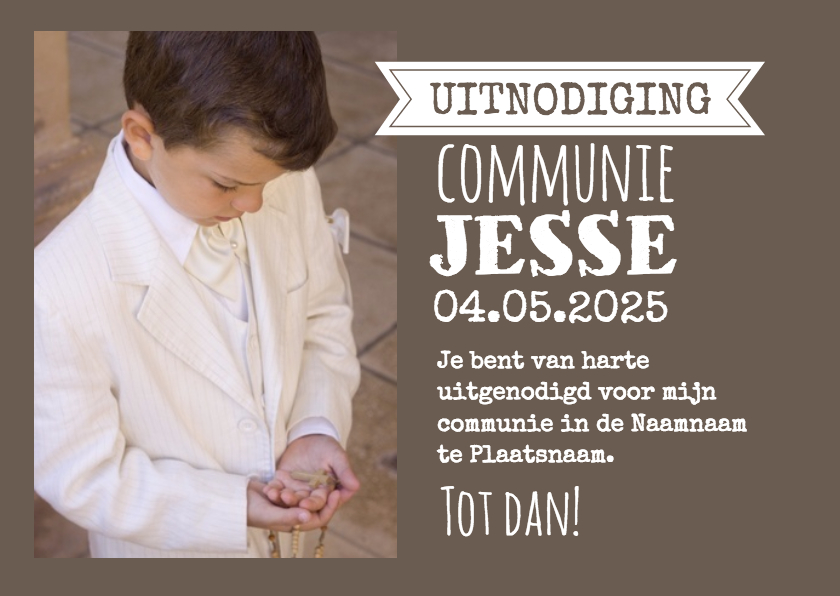 Mooie foto typografie-isf - Communiekaarten Communiekaarten - Mooie foto typografie-isf