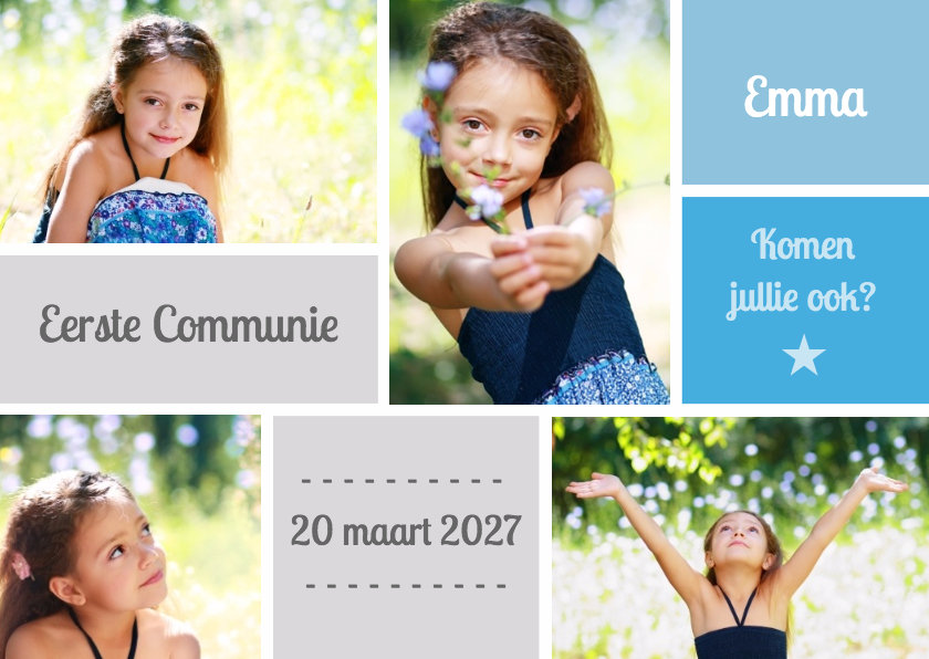 Uitnodiging Communie foto's - DH - Communiekaarten Communiekaarten - Uitnodiging Communie foto's - DH