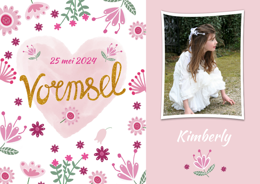 Vormsel uitnodiging meisje - Communiekaarten Communiekaarten - Vormsel uitnodiging meisje