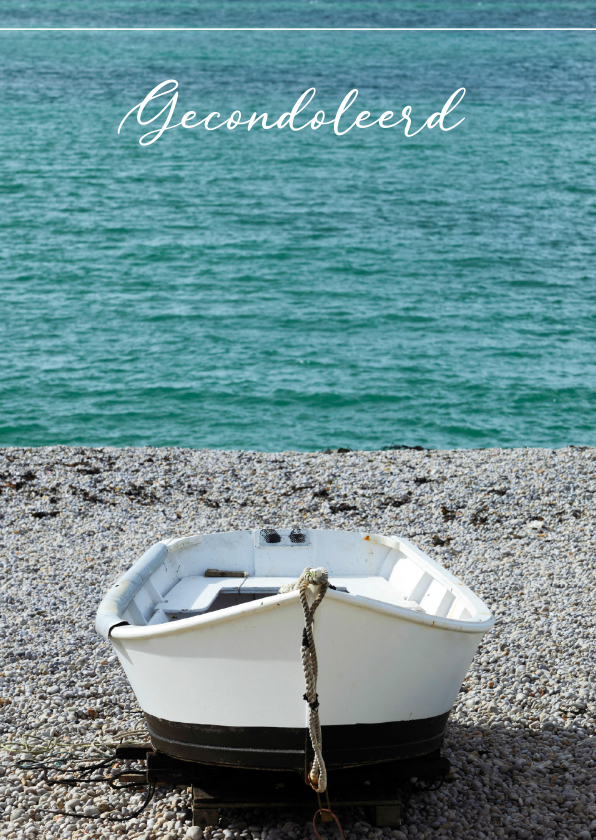Boot op het strand - Condoleancekaarten Condoleancekaarten - Boot op het strand