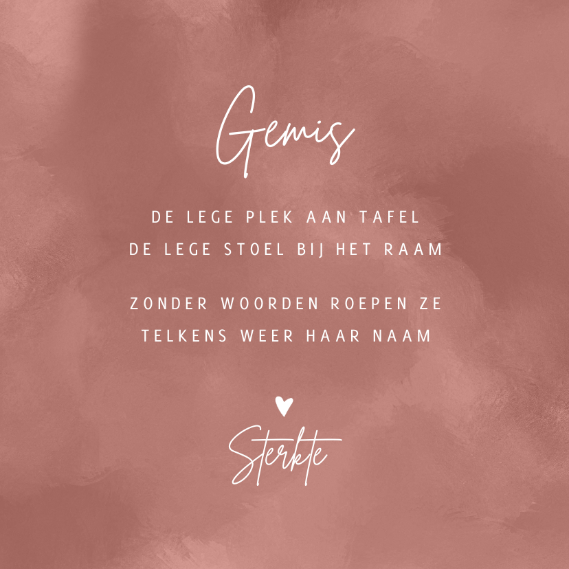 Condoleancekaarten - Condoleance Gedicht over verlies en gemis