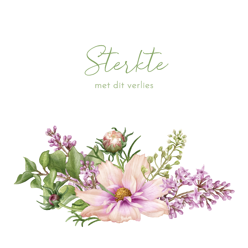 Condoleancekaarten - Condoleance kaart cosmea bloemen