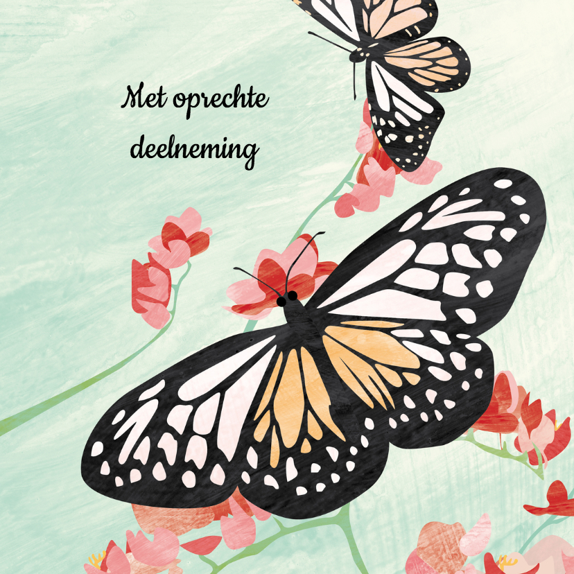 Condoleancekaarten - Condoleance kaart met vlinders 