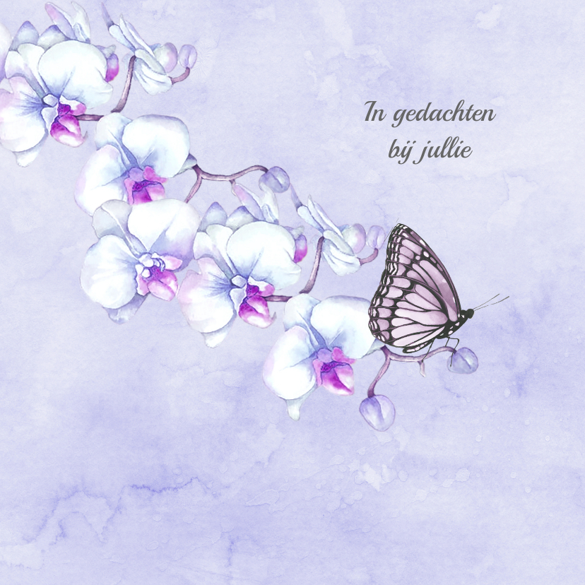 Condoleancekaarten - Condoleance orchidee vlinder
