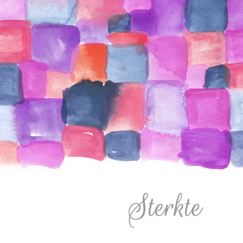 Condoleance paars aquarel - Condoleancekaarten Condoleancekaarten - Condoleance paars aquarel