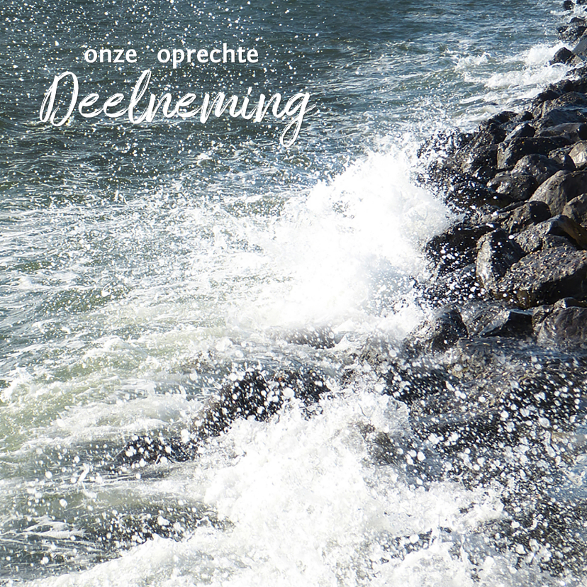 Condoleance rots, storm en golven - Condoleancekaarten Condoleancekaarten - Condoleance rots, storm en golven