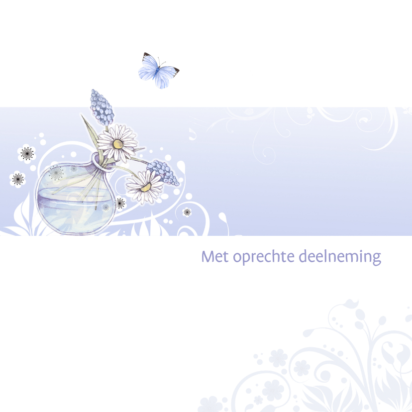 Condoleancekaarten - Condoleance vaasje bloemen