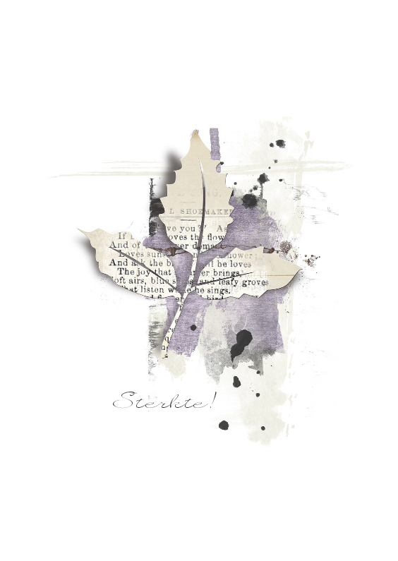 Condoleancekaart Blad Abstract - Condoleancekaarten Condoleancekaarten - Condoleancekaart Blad Abstract